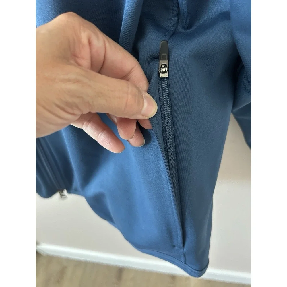Nike Men's XXL Blue Soft Shell Jacket Broken Pocket Zipper Preowned